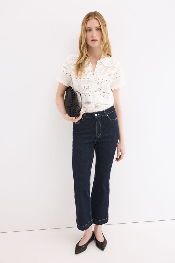 Pedro del Hierro Push-up flare cropped jeans Blue