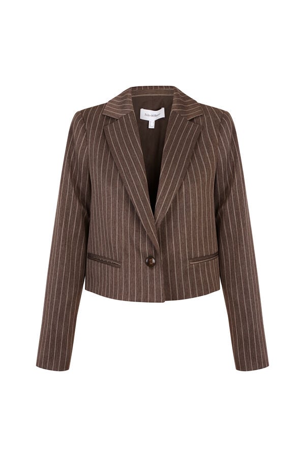 Pedro del Hierro Blazer de rayas Marr&oacute;n