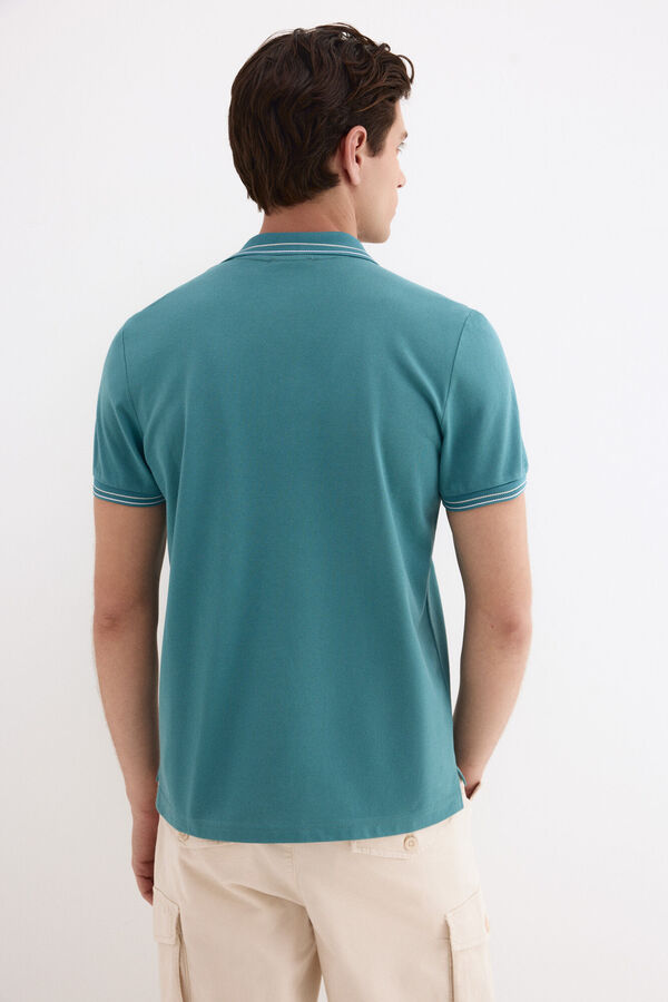 Pedro del Hierro Jacquard polo shirt Turquoise