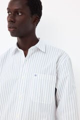 Pedro del Hierro Striped poplin relax fit shirt White
