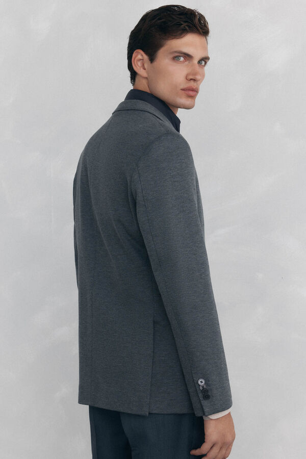 Pedro del Hierro Basic jersey-knit blazer with removable lining Grey