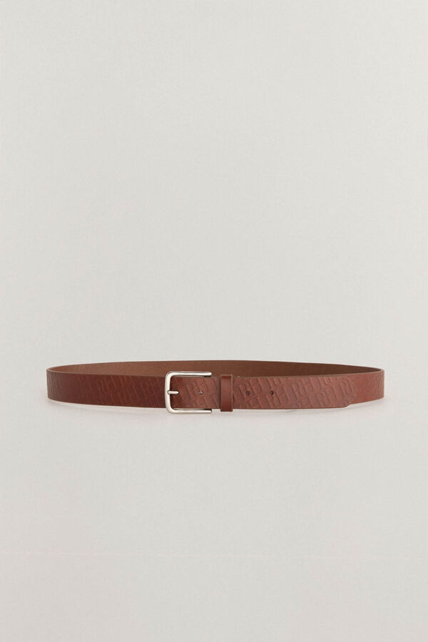 Pedro del Hierro Leather logo belt Brown