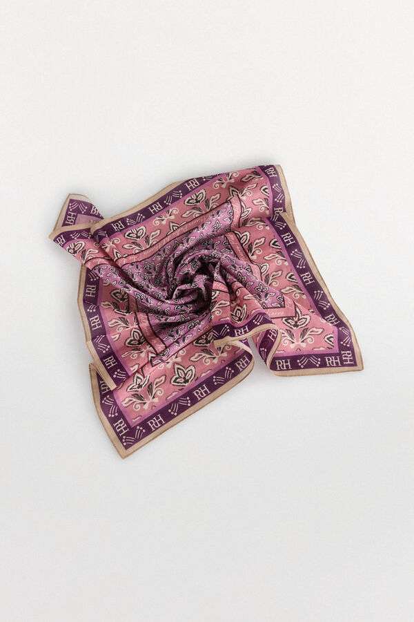 Pedro del Hierro Pañuelo bandana con estampado floral Morado