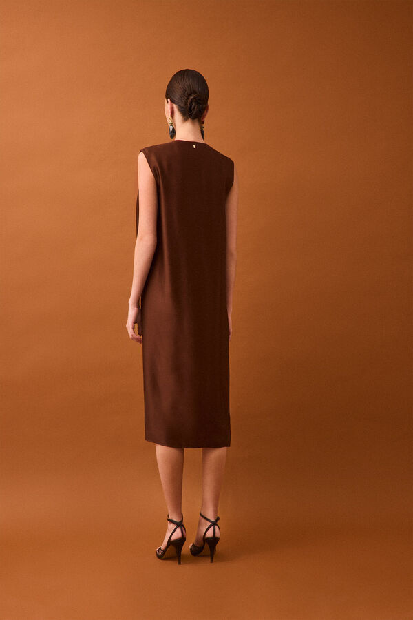 Pedro del Hierro Draped dress Brown