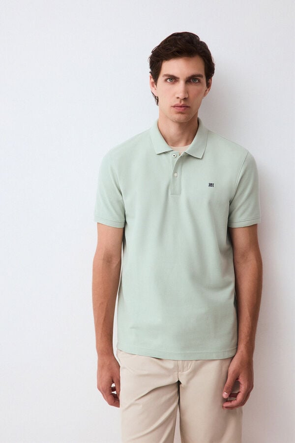 Pedro del Hierro Piqu&eacute; slim fit polo shirt Blue