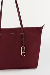 Pedro del Hierro Bolsa de compras de nylon com fecho-éclair Bordeaux