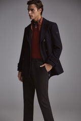 Pedro del Hierro Double-breasted donkey jacket Blue