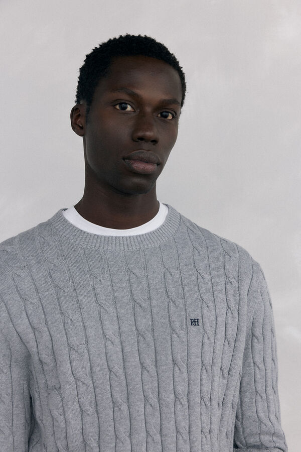 Pedro del Hierro Cotton and cashmere sweater Grey