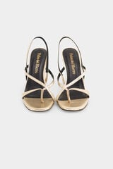 Pedro del Hierro Leather heeled sandal MBFW Yellow