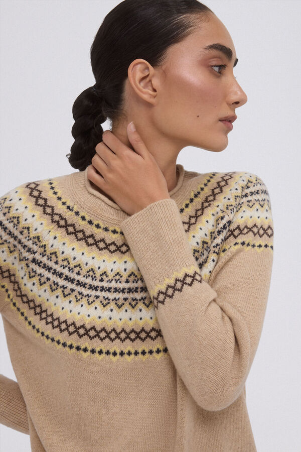 Pedro del Hierro Jersey jacquard greca Marrón