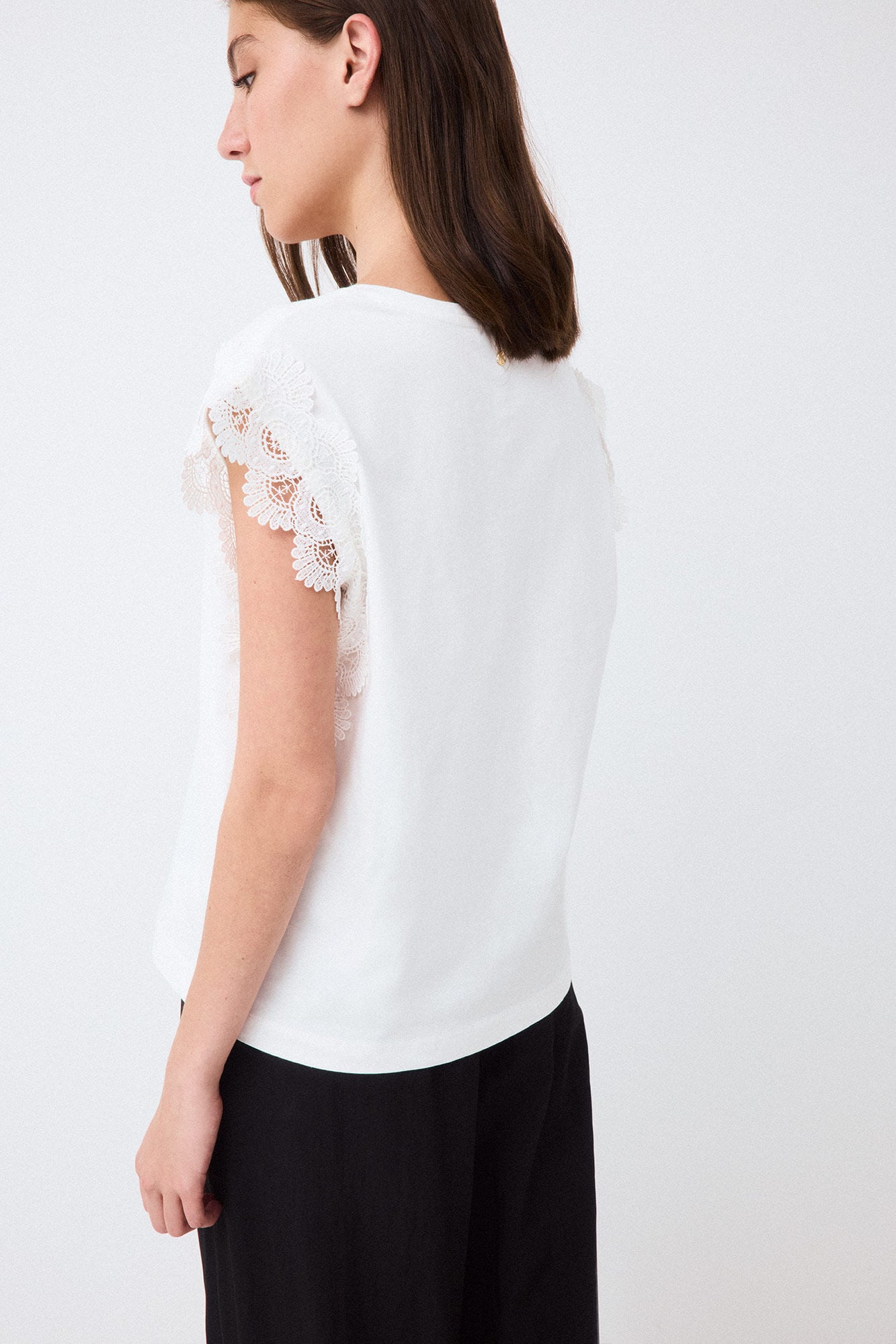 Pedro del Hierro T-shirt de manga em crochet