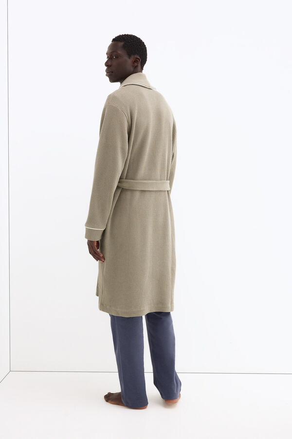 Pedro del Hierro Spanish cotton waffle robe Green