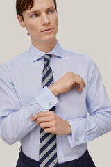 Pedro del Hierro Camisa vestir gemelos estructura lisa non iron + antimanchas Azul