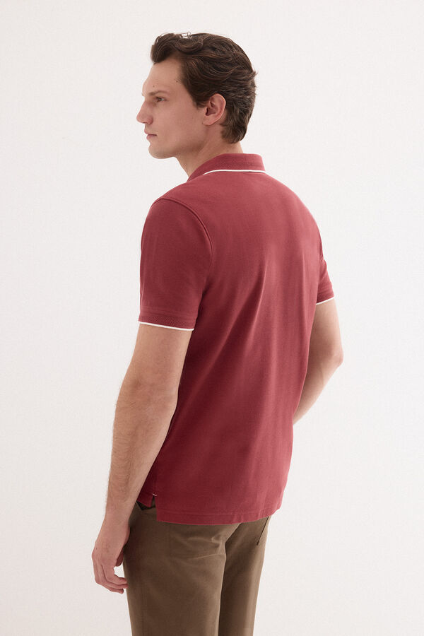 Pedro del Hierro Polo shirt with logo tips Burgundy