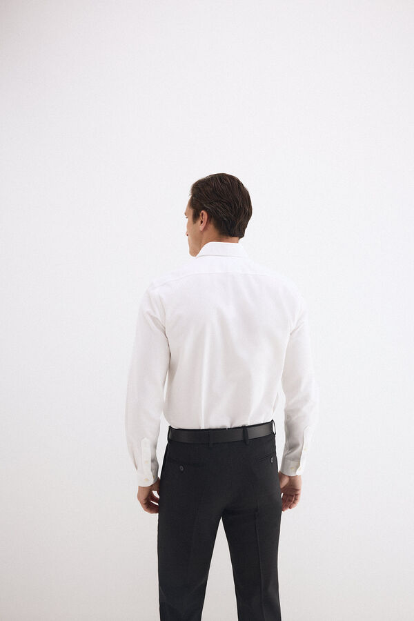 Pedro del Hierro Plain non-iron stain-resistant slim fit dress shirt White