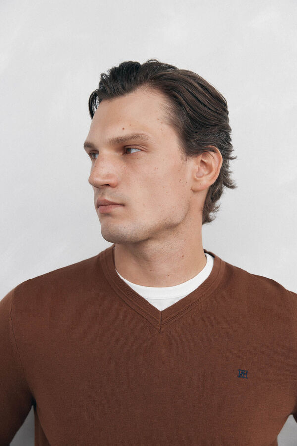 Pedro del Hierro V-neck jumper Brown