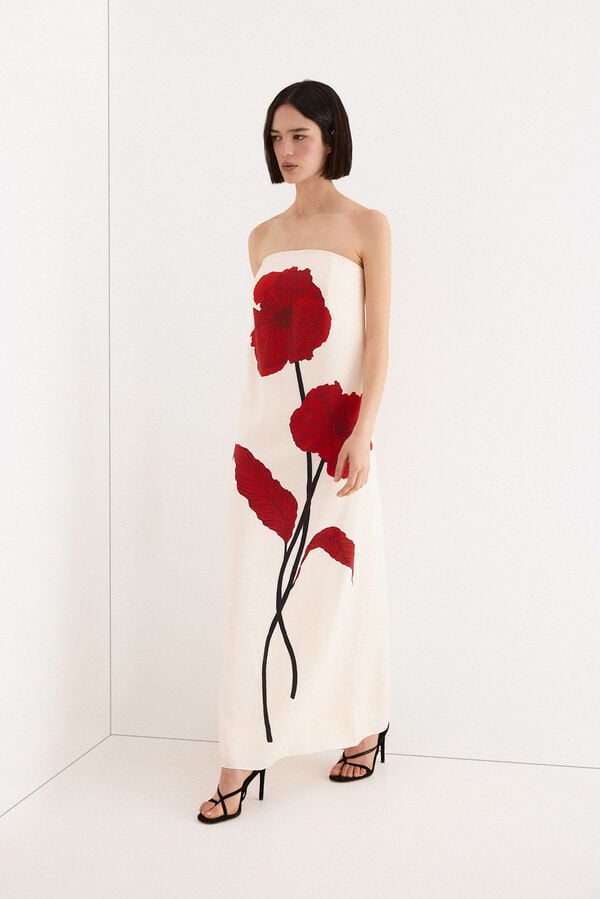 TFP by Tamara Falc&oacute; Strapless dress Ecru