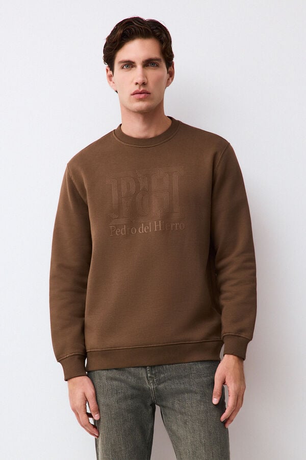 Pedro del Hierro Crew neck logo sweatshirt Green