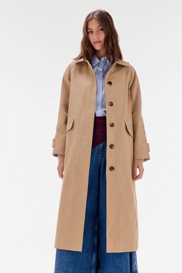 TFP by Tamara Falcó Long hooded parka Beige