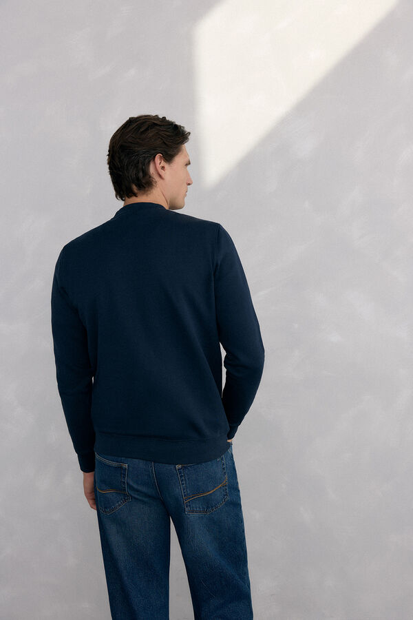 Pedro del Hierro Sweatshirt logo gola caixa Azul