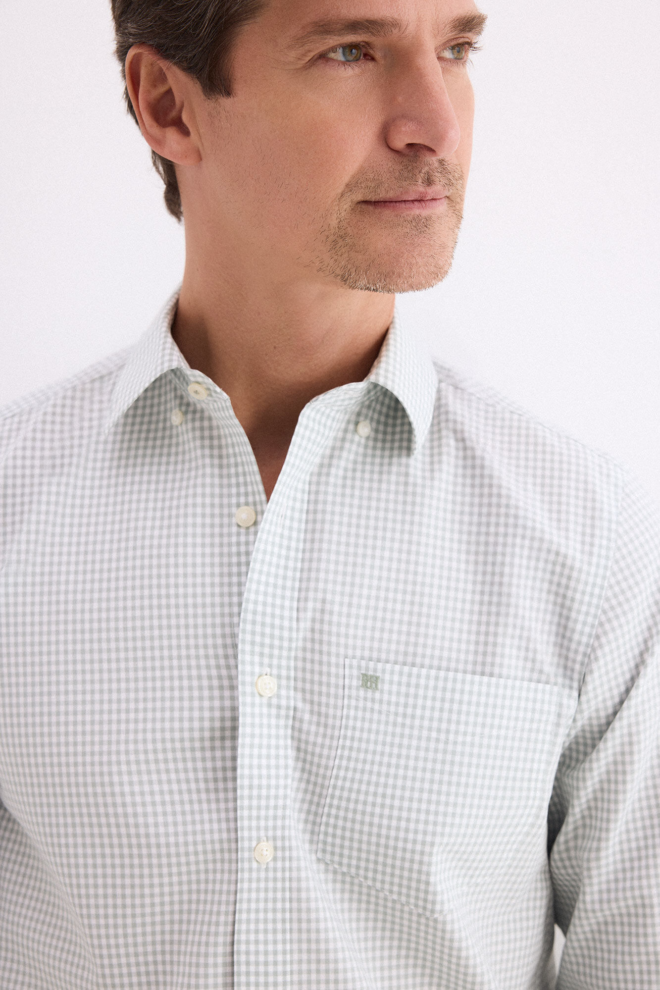 Pedro del Hierro Non-iron stain-resistant gingham print shirt