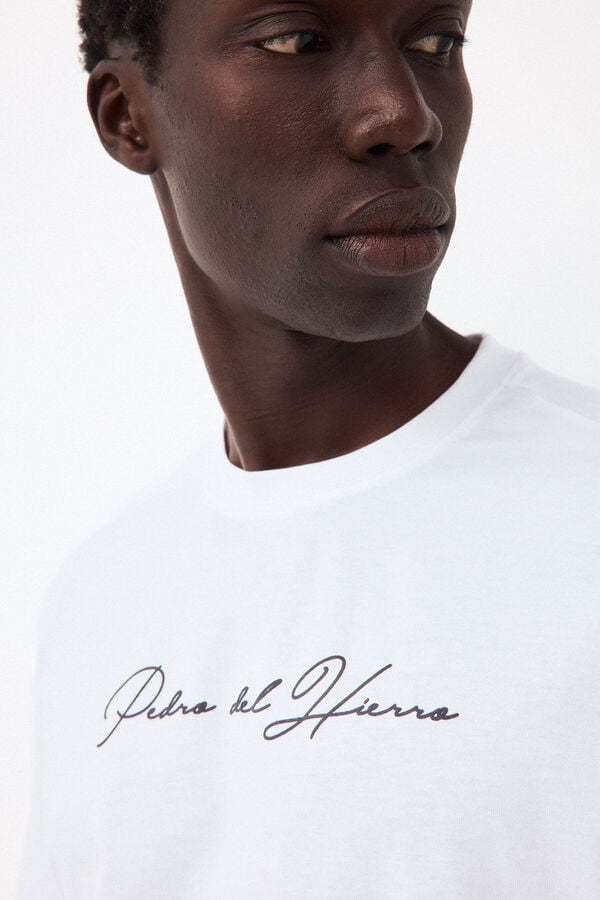 Pedro del Hierro Camiseta logo texto Blanco