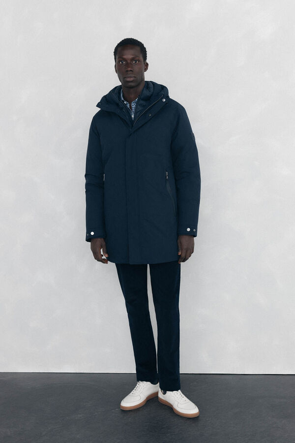 Pedro del Hierro Short hooded parka Blue