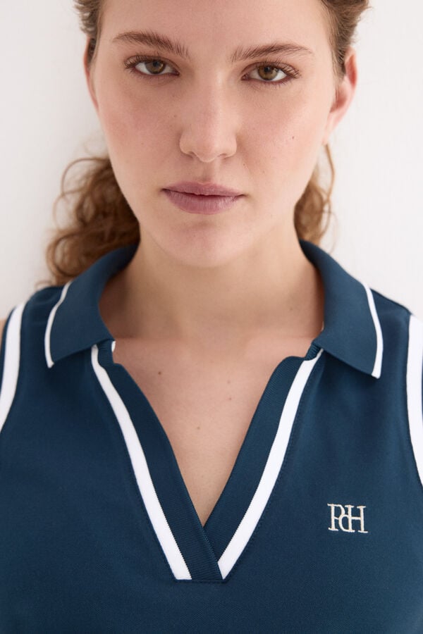 Pedro del Hierro Sleeveless polo shirt Blue