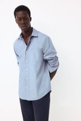 Pedro del Hierro Plain poplin relaxed fit shirt Blue