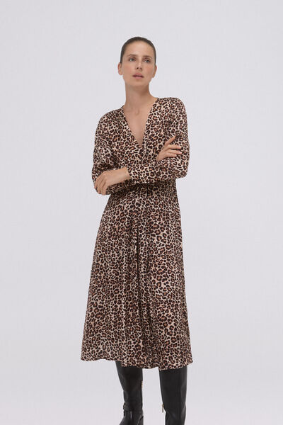 Pedro del Hierro Print knot dress Brown