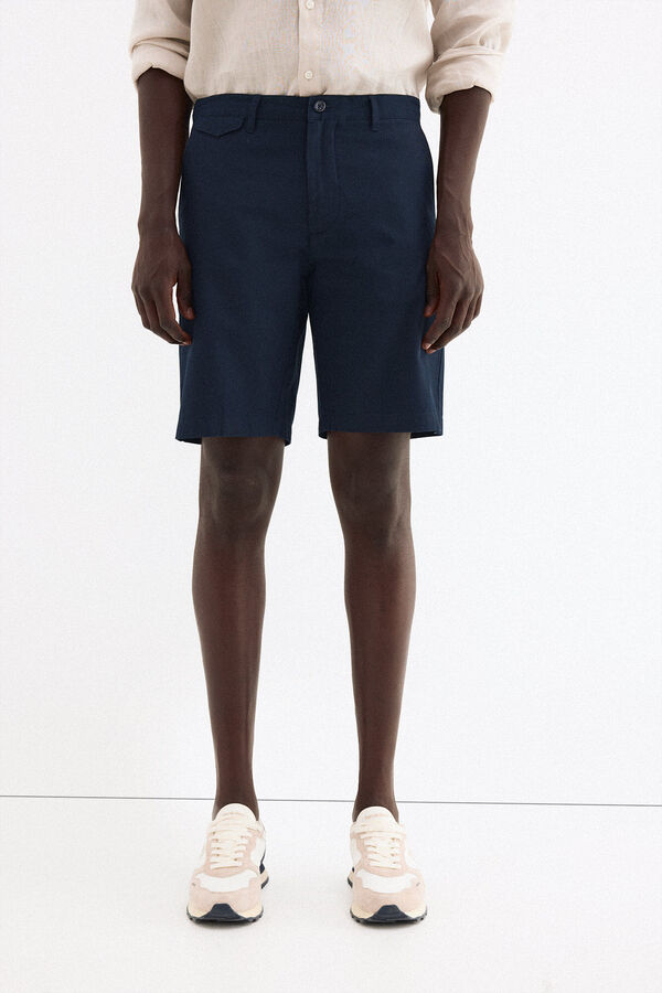 Pedro del Hierro Linen cotton Bermuda shorts Blue