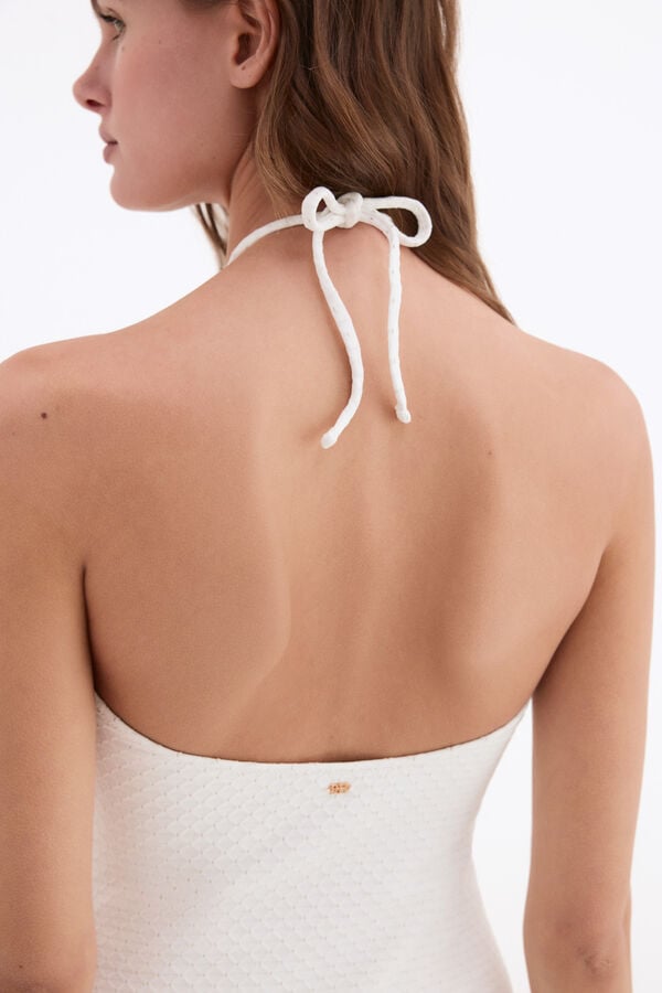 Pedro del Hierro Fato de banho em jacquard e missangas Branco