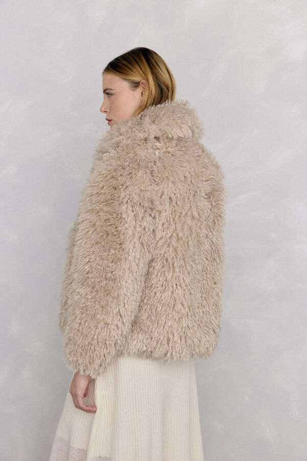 Pedro del Hierro Coat fur effect coat Beige