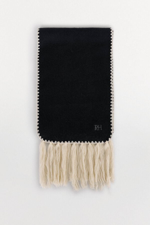 Pedro del Hierro Scarf with two-tone fringed ends Grey