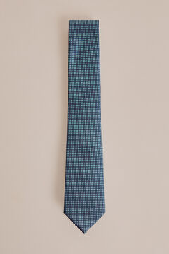 Pedro del Hierro False plain silk tie Blue
