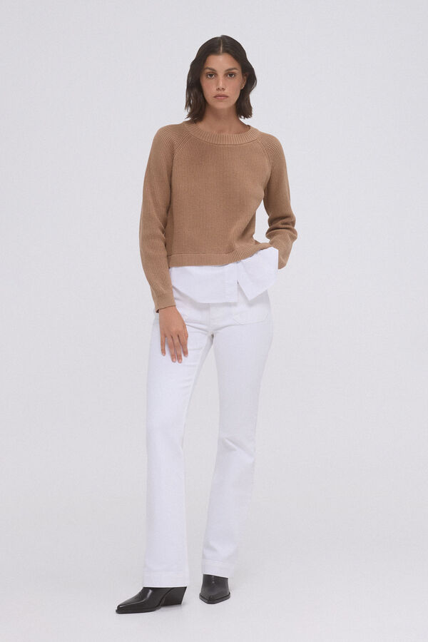 Pedro del Hierro Jersey combinado Beige