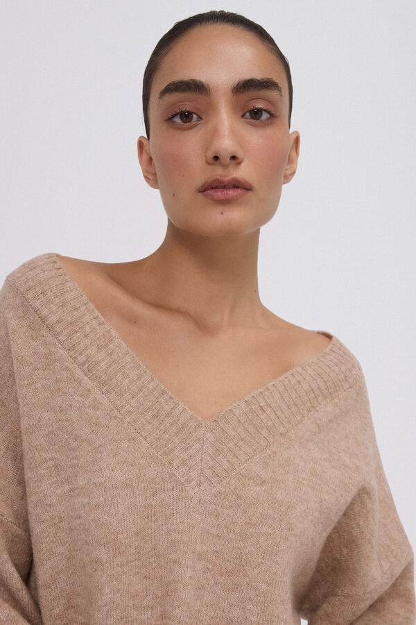 Pedro del Hierro Jersey cuello pico Beige