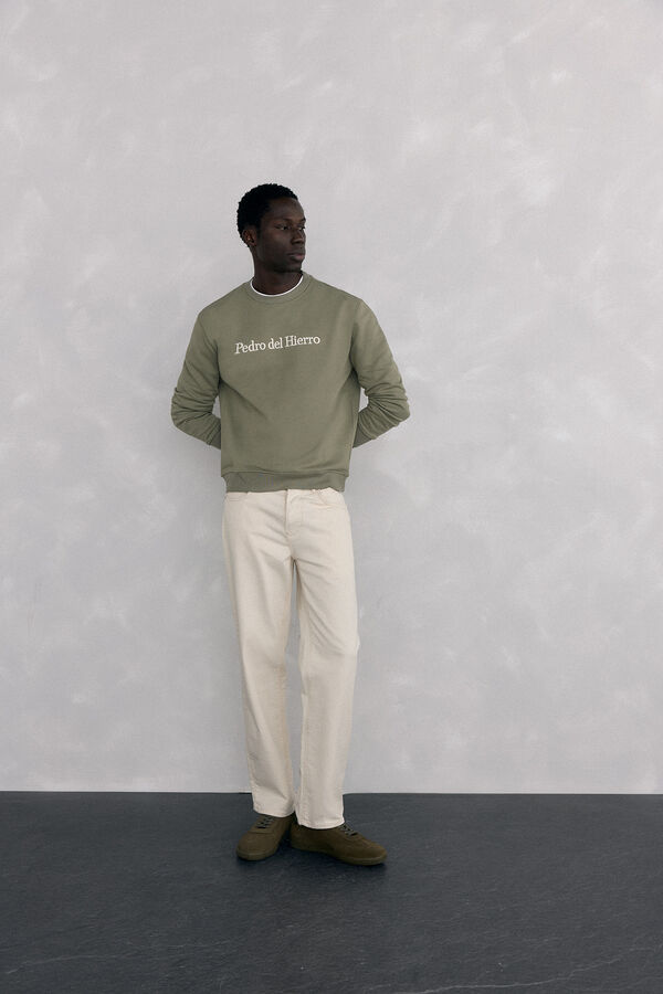 Pedro del Hierro Sweatshirt logo crew neck Green
