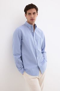 Pedro del Hierro Camisa em seersucker &agrave;s riscas