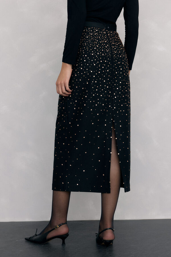 Pedro del Hierro Pencil skirt in fantasy fabric Black