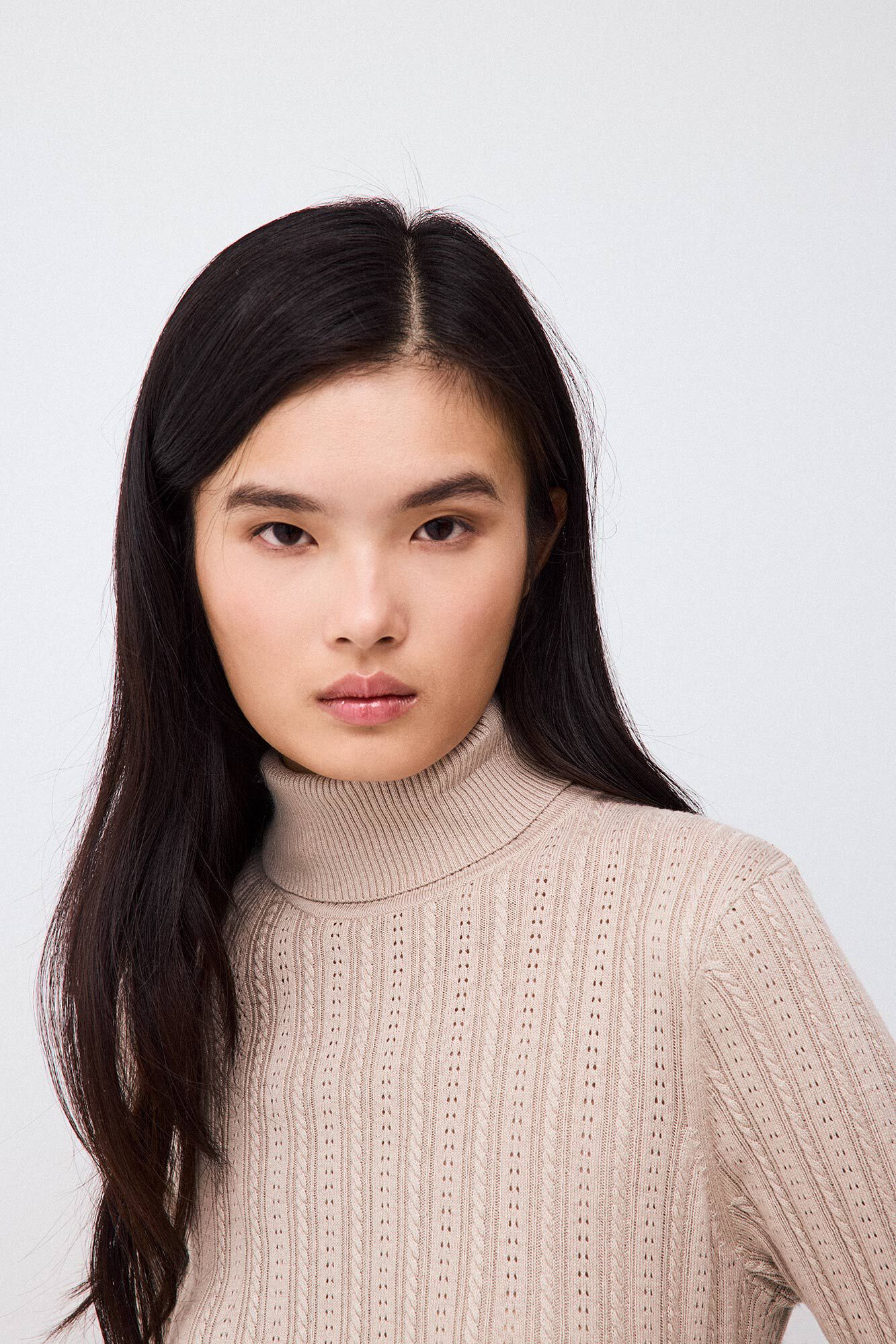 Pedro del Hierro Basic cross-knit funnel neck jumper