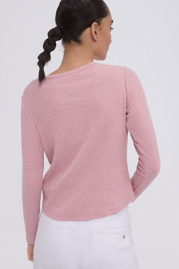 Pedro del Hierro Long sleeve ribbed t-shirt Pink