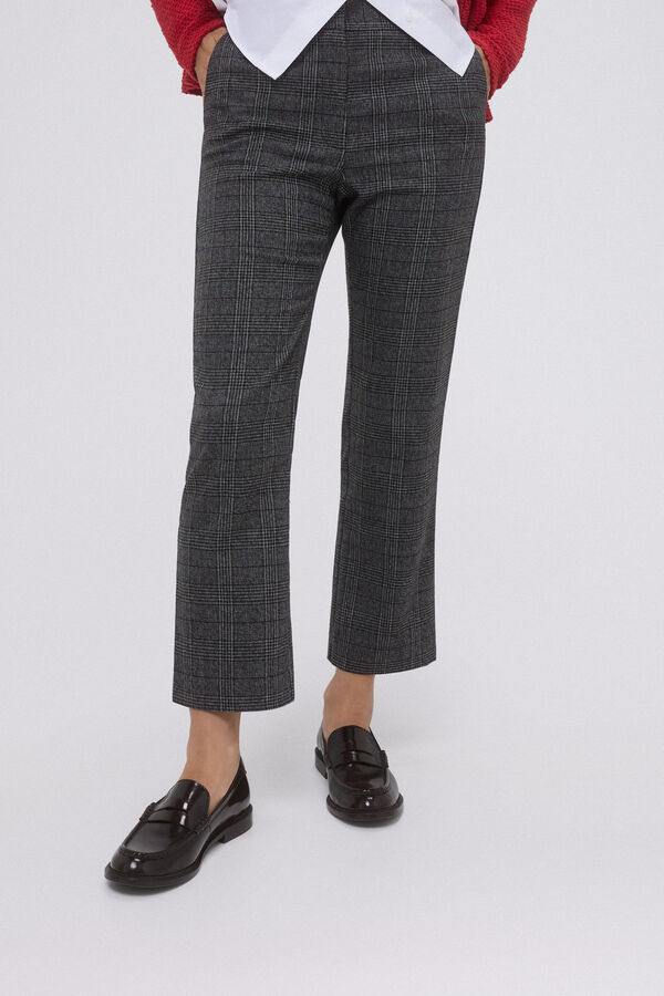 Pedro del Hierro Checked trousers with loops loops Grey