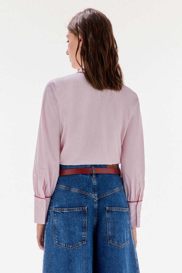 TFP by Tamara Falcó Striped shirt with bow or tie Burgundy
