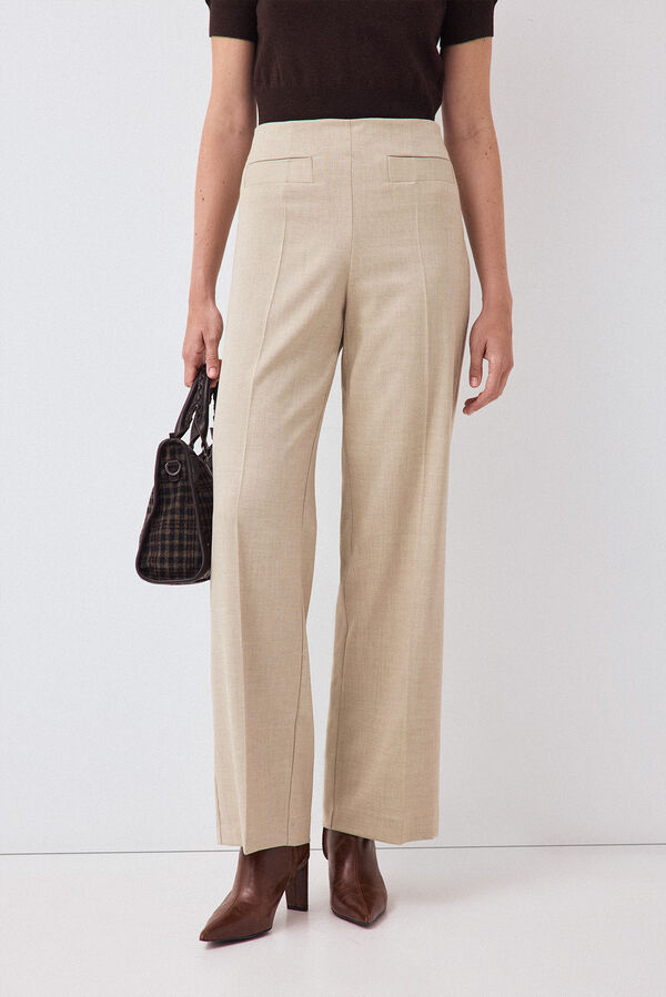 Pedro del Hierro Straight leg trousers with pockets Grey
