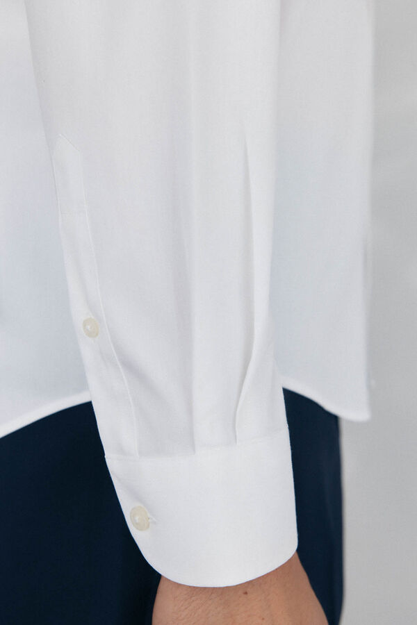 Pedro del Hierro Camisa social lisa que não pode ser passada a ferro + resistente a manchas Branco