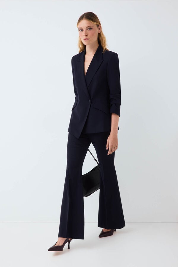 Pedro del Hierro Navy asymmetric blazer Blue