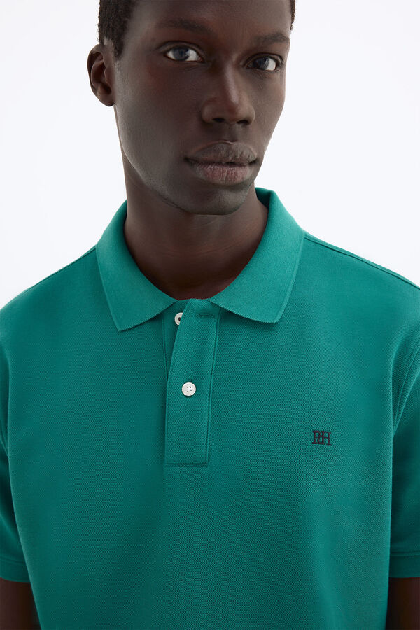 Pedro del Hierro Basic piqu&eacute; polo shirt Green