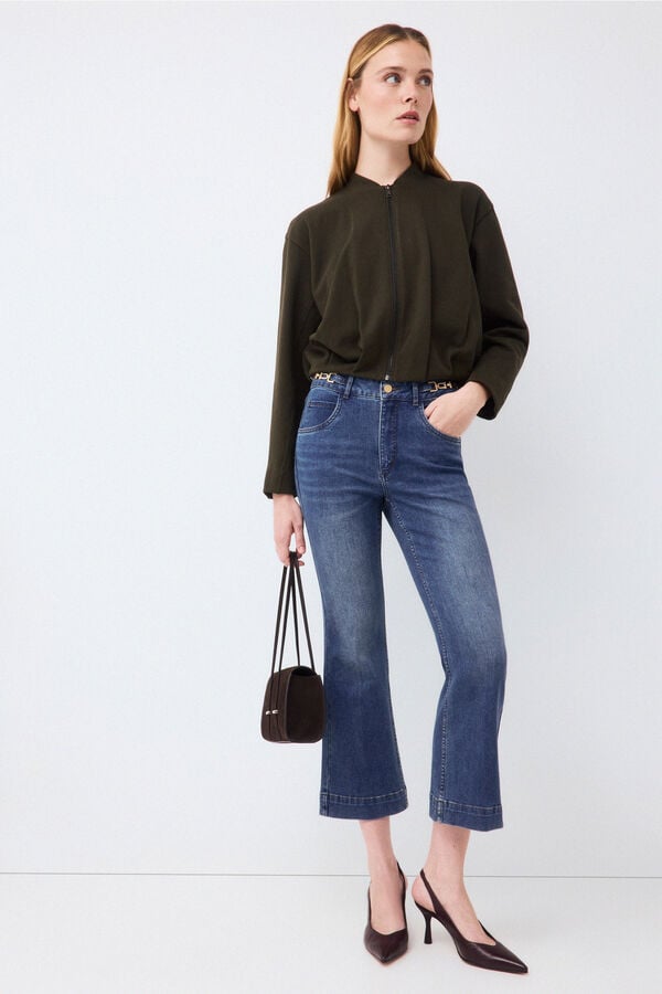 Pedro del Hierro Cropped flare jeans Blue