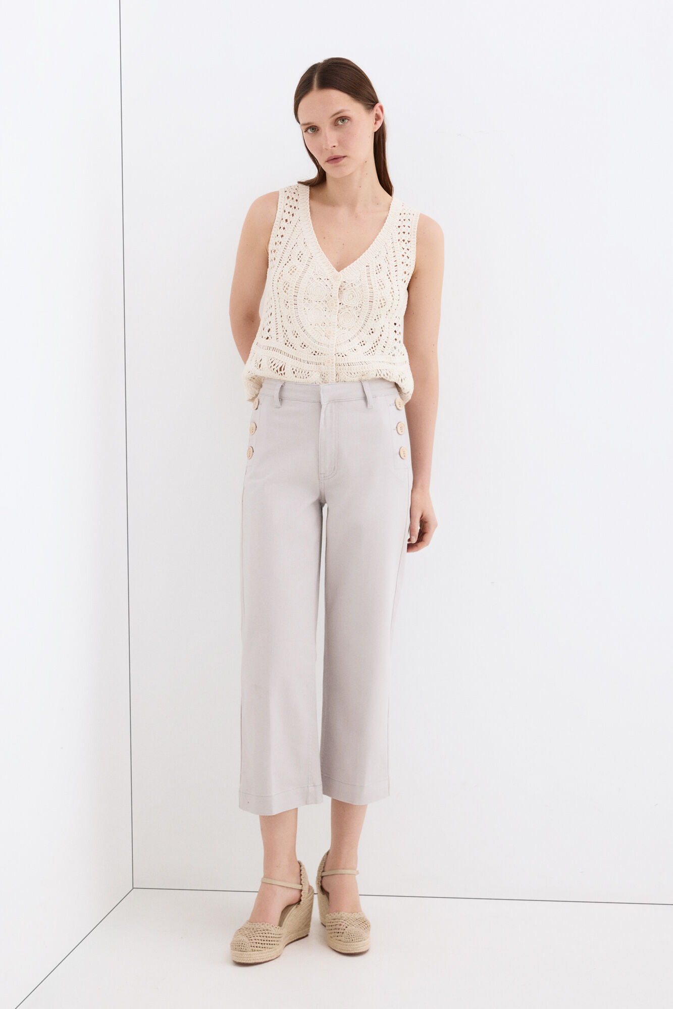 Pedro del Hierro Wide leg capri jeans